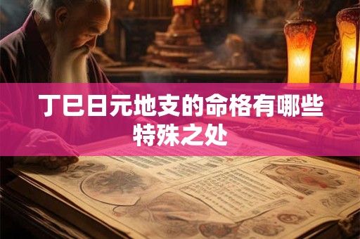 丁巳日元地支的命格有哪些特殊之处