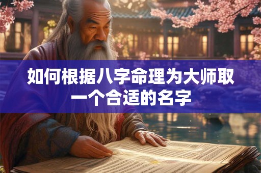 如何根据八字命理为大师取一个合适的名字
