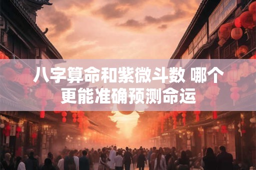 八字算命和紫微斗数 哪个更能准确预测命运