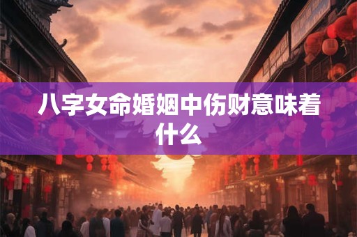 八字女命婚姻中伤财意味着什么