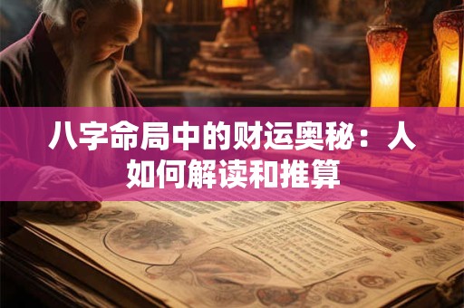 八字命局中的财运奥秘：人如何解读和推算