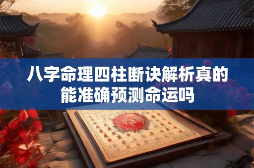 八字命理四柱断诀解析真的能准确预测命运吗
