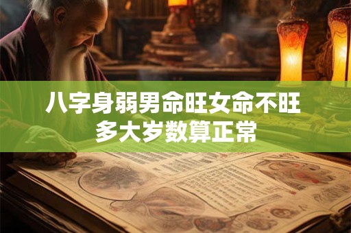 八字身弱男命旺女命不旺 多大岁数算正常