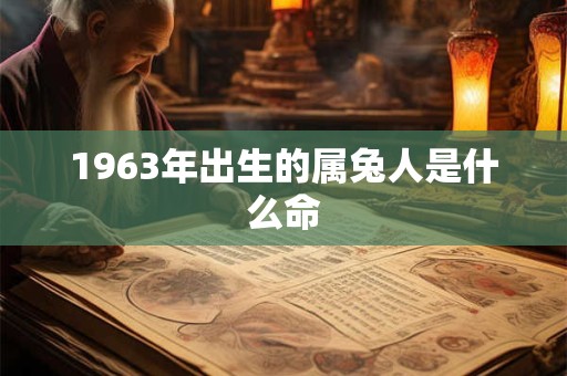 1963年出生的属兔人是什么命