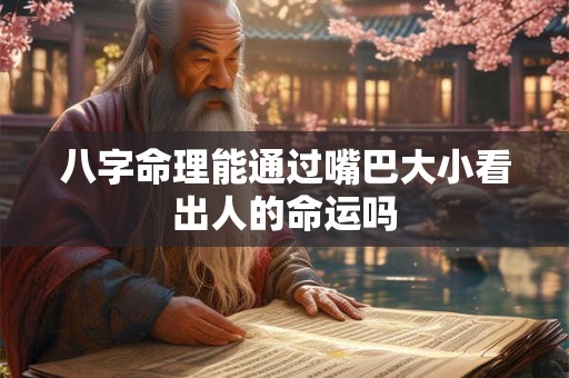 八字命理能通过嘴巴大小看出人的命运吗