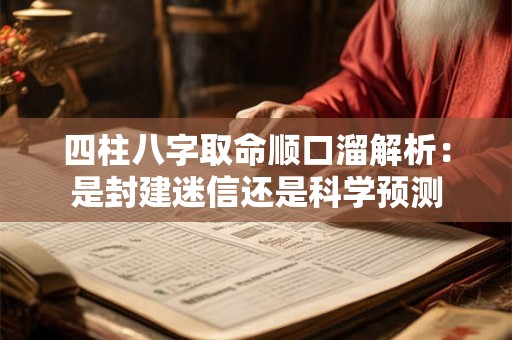 四柱八字取命顺口溜解析：是封建迷信还是科学预测