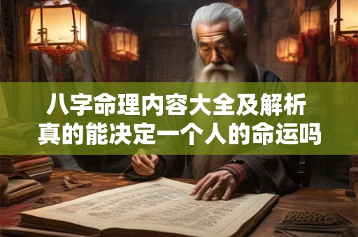 八字命理内容大全及解析 真的能决定一个人的命运吗