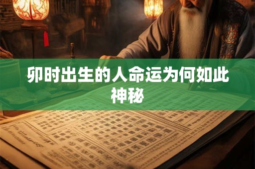 卯时出生的人命运为何如此神秘