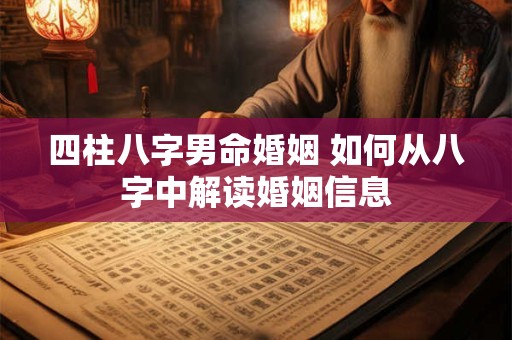 四柱八字男命婚姻 如何从八字中解读婚姻信息