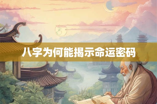 八字为何能揭示命运密码