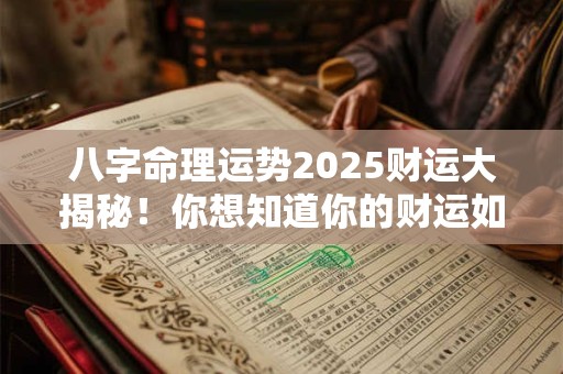 八字命理运势2025财运大揭秘！你想知道你的财运如何吗
