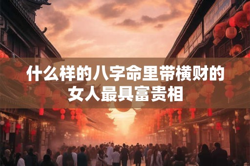 什么样的八字命里带横财的女人最具富贵相
