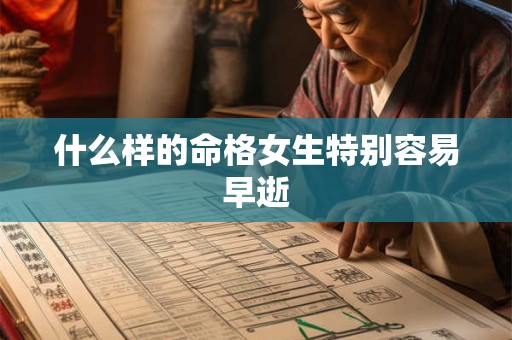 什么样的命格女生特别容易早逝