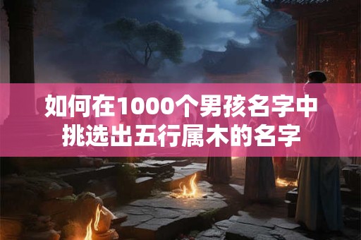 如何在1000个男孩名字中挑选出五行属木的名字