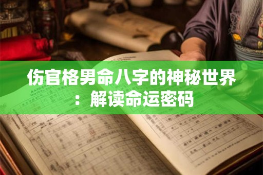 伤官格男命八字的神秘世界：解读命运密码