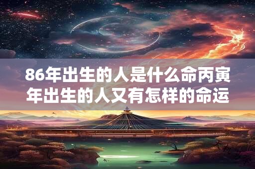 86年出生的人是什么命丙寅年出生的人又有怎样的命运呢