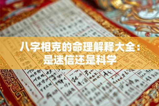 八字相克的命理解释大全：是迷信还是科学
