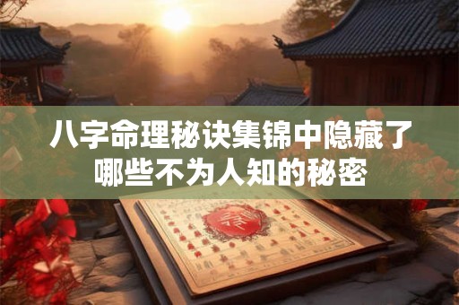 八字命理秘诀集锦中隐藏了哪些不为人知的秘密