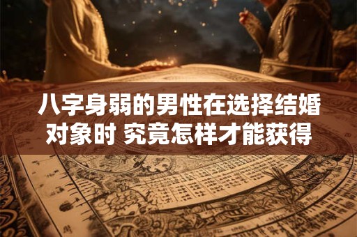 八字身弱的男性在选择结婚对象时 究竟怎样才能获得最佳的婚姻运势呢