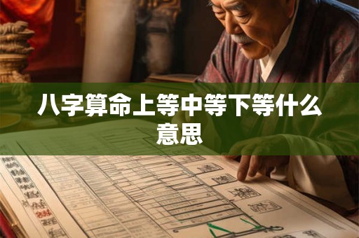八字算命上等中等下等什么意思