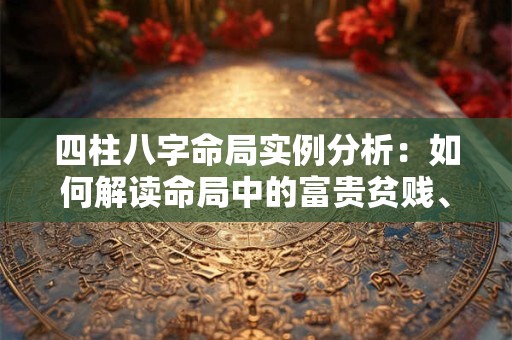 四柱八字命局实例分析：如何解读命局中的富贵贫贱、吉凶祸福