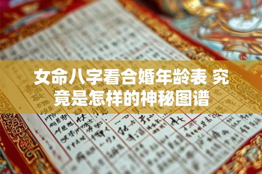 女命八字看合婚年龄表 究竟是怎样的神秘图谱