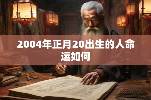 2004年正月20出生的人命运如何