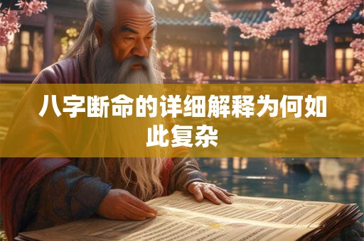 八字断命的详细解释为何如此复杂