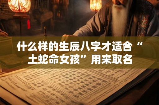 什么样的生辰八字才适合“土蛇命女孩”用来取名