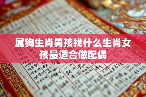 属狗生肖男孩找什么生肖女孩最适合做配偶