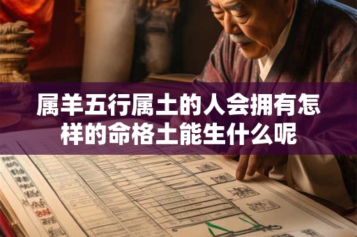 属羊五行属土的人会拥有怎样的命格土能生什么呢