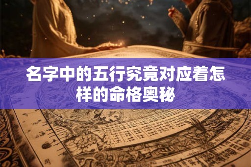 名字中的五行究竟对应着怎样的命格奥秘