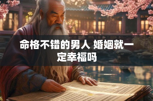 命格不错的男人 婚姻就一定幸福吗