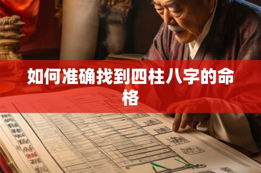 如何准确找到四柱八字的命格