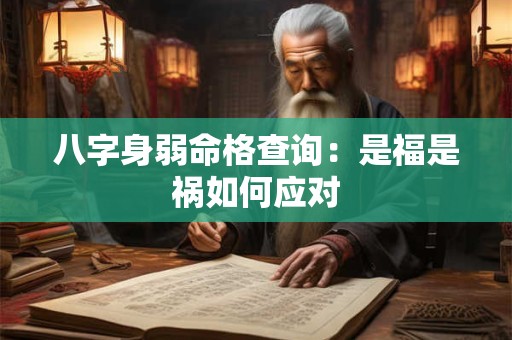 八字身弱命格查询：是福是祸如何应对
