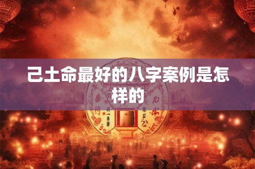 己土命最好的八字案例是怎样的