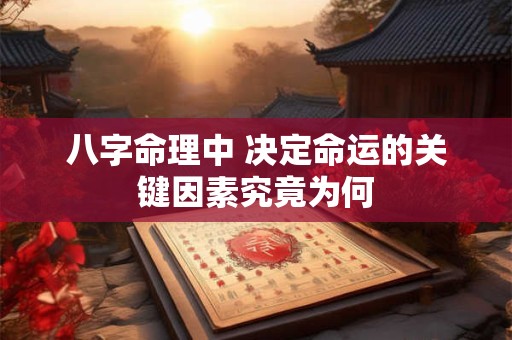 八字命理中 决定命运的关键因素究竟为何