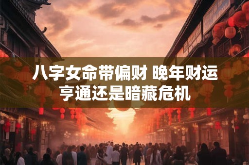 八字女命带偏财 晚年财运亨通还是暗藏危机