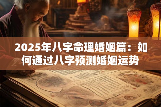 2025年八字命理婚姻篇：如何通过八字预测婚姻运势