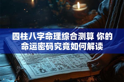 四柱八字命理综合测算 你的命运密码究竟如何解读