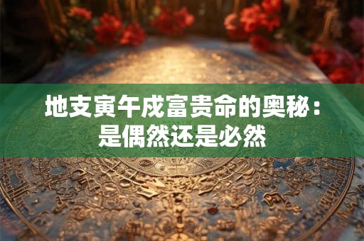 地支寅午戍富贵命的奥秘：是偶然还是必然