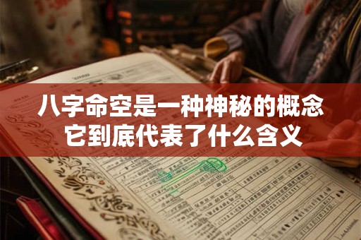 八字命空是一种神秘的概念 它到底代表了什么含义