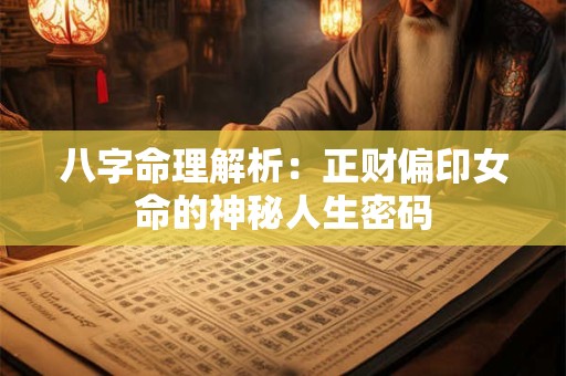 八字命理解析：正财偏印女命的神秘人生密码
