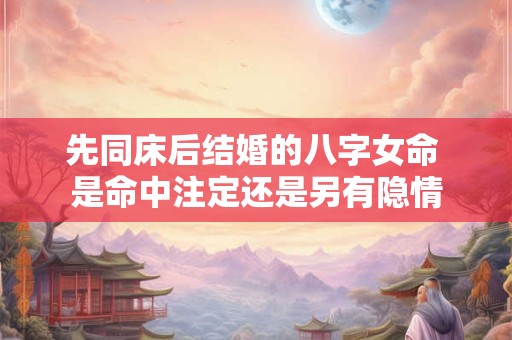 先同床后结婚的八字女命 是命中注定还是另有隐情