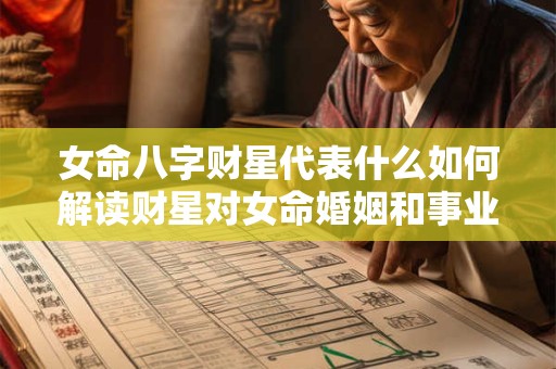 女命八字财星代表什么如何解读财星对女命婚姻和事业的影响