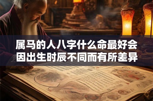 属马的人八字什么命最好会因出生时辰不同而有所差异吗