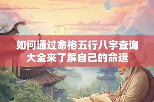 如何通过命格五行八字查询大全来了解自己的命运