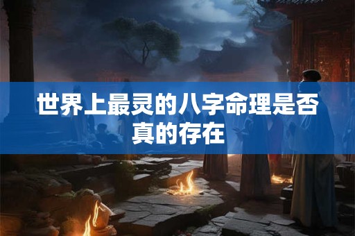 世界上最灵的八字命理是否真的存在