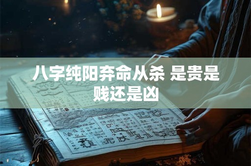 八字纯阳弃命从杀 是贵是贱还是凶