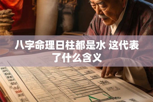八字命理日柱都是水 这代表了什么含义
